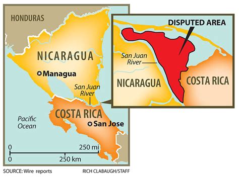 costa rica vs nicaragua border dispute